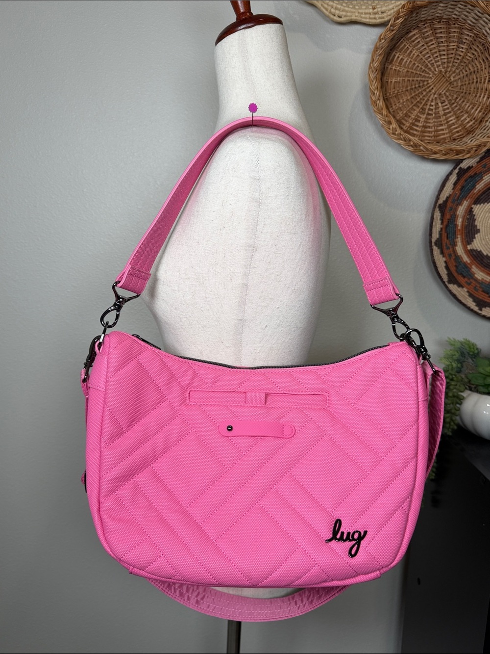 Lug Harmony Matte Luxe Crossbody Bag Pink Tourmaline Convertible Adjustable